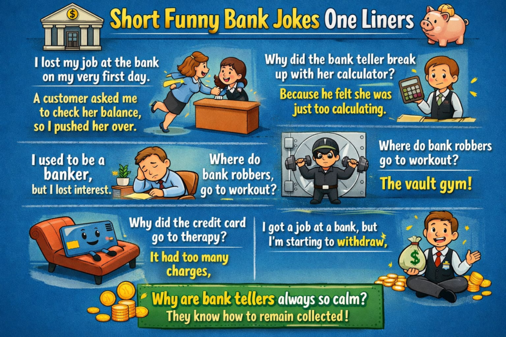Short Funny Bank Jokes One Liners
