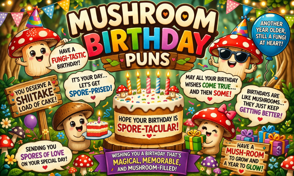 Mushroom Birthday Puns