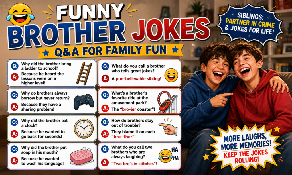 Funny Brother Jokes Q&A for Family Fun