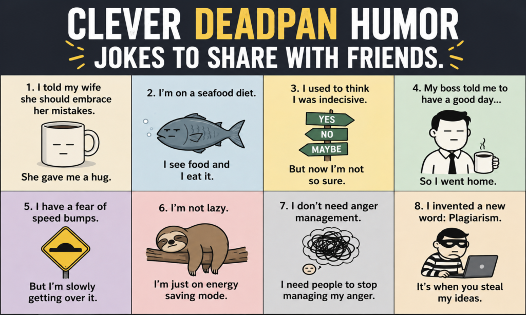 Clever Deadpan Humor Jokes to Share with Friends.