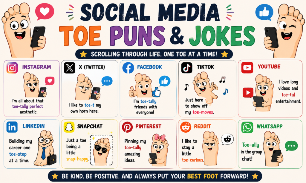 Social Media Toe Puns & Jokes
